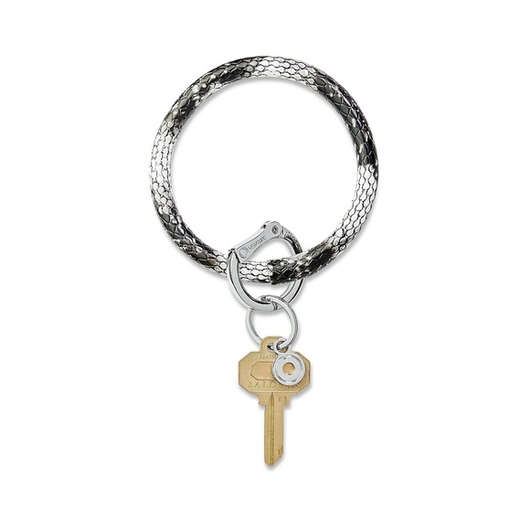 Oventure Accessories - Leather Big O® Key Ring - Tuxedo Snakeskin NWT
